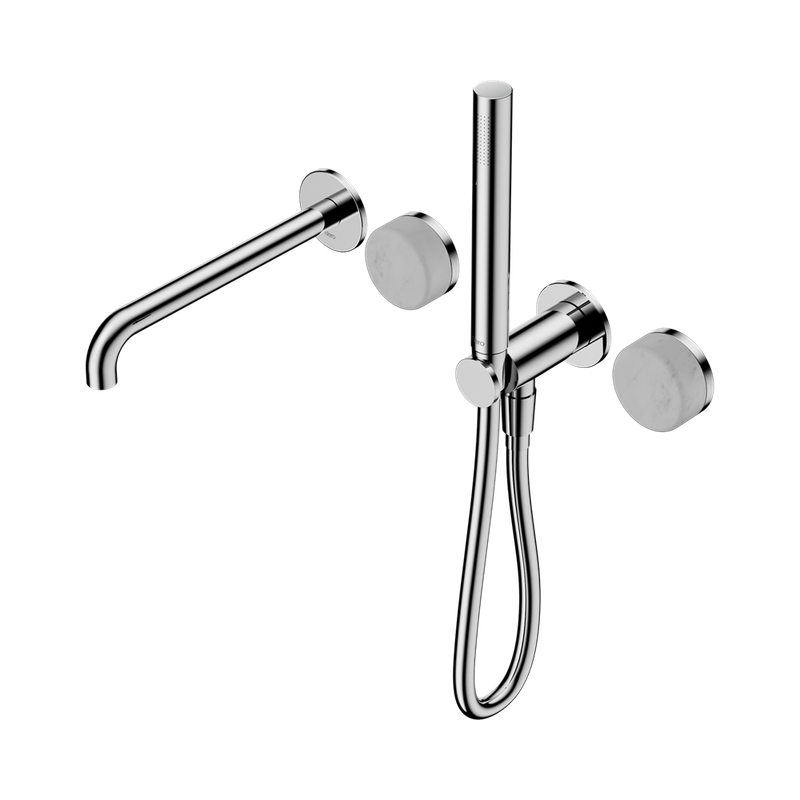 Serenity Progressive Shower System With Spout With Carrara Handle And Slim Shower