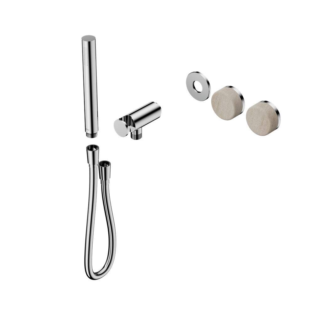 Serenity Progressive Shower System With Rome Travertine Handle And Slim Shower Trim Kit Only, Finish: Chrome