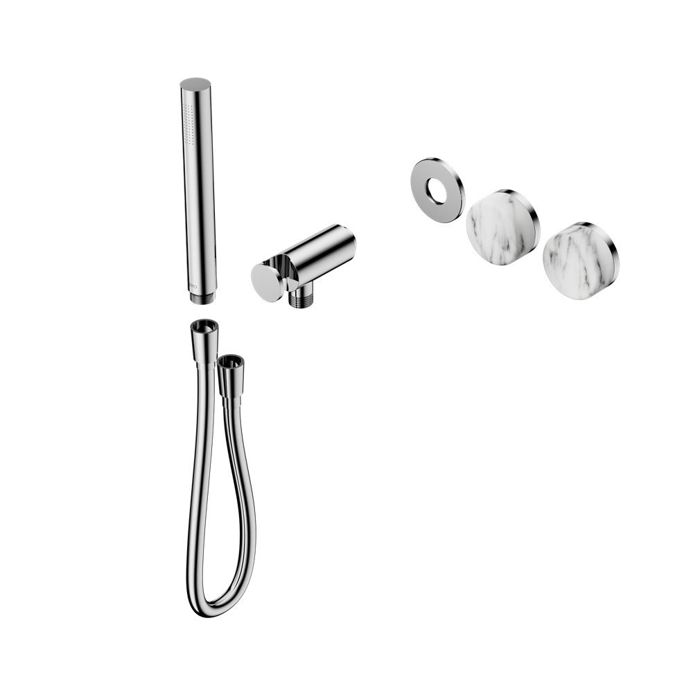 Serenity Progressive Shower System With Arabescato Corchia Handle And Slim Shower Trim Kit Only, Finish: Chrome