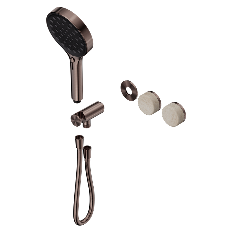 Serenity Progressive Shower System With Rome Travertine Handle And Serenity Hand Shower Trim Kit Only