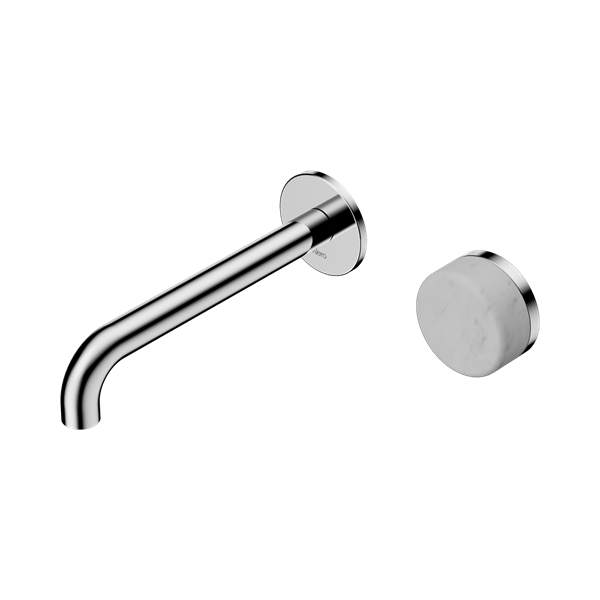 Serenity Progressive Wall Basin Mixer Spout With Carrara Handle, Finish: Chrome, Size: 160mm Spout