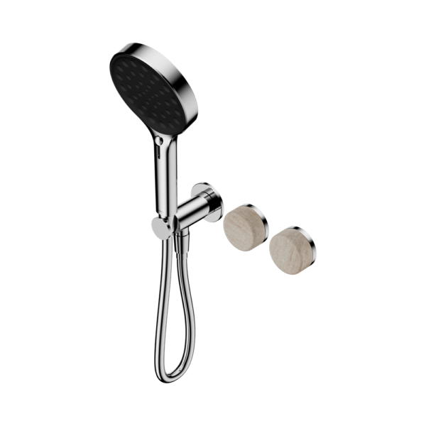 Serenity Progressive Shower System With Rome Travertine Handle And Serenity Hand Shower, Finish: Chrome