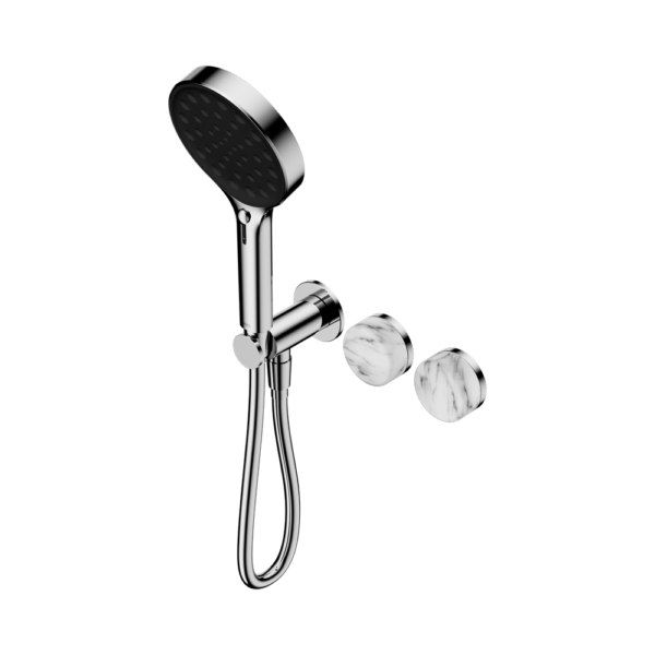 Serenity Progressive Shower System With Arabescato Corchia Handle And Serenity Hand Shower, Finish: Chrome