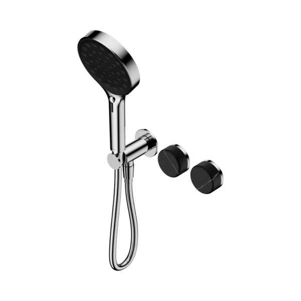 Serenity Progressive Shower System With Marquina Black Handle And Serenity Hand Shower