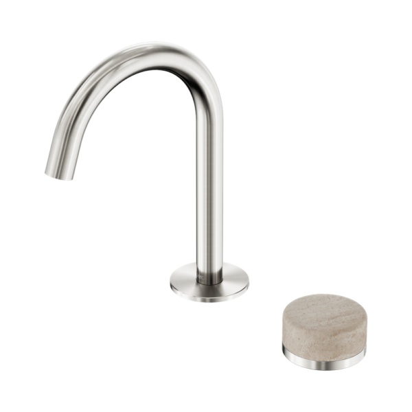 Serenity Progressive Basin Mixer Arc Spout With Rome Travertine Handle