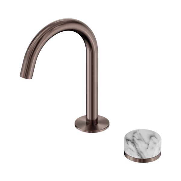 Serenity Progressive Basin Mixer Arc Spout With Arabescato Corchia Handle