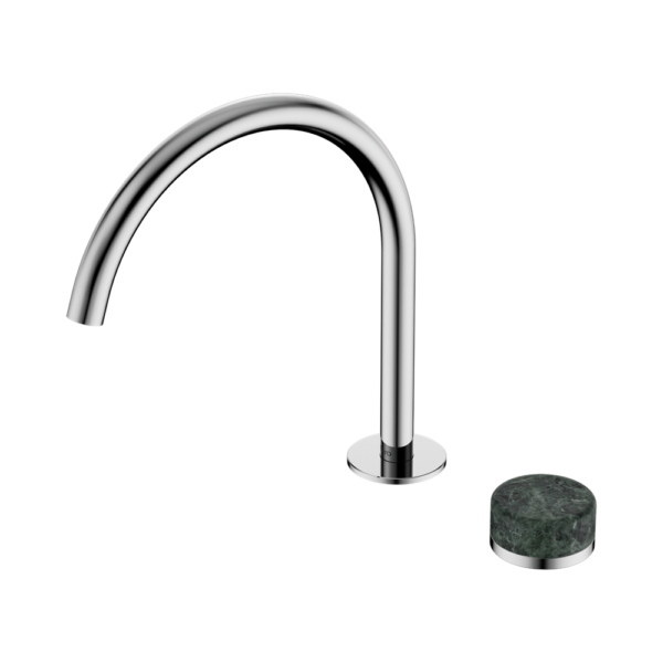 Serenity Progressive Bath/Kitchen Mixer Arc Spout With Verde Alpi Handle, Finish: Chrome