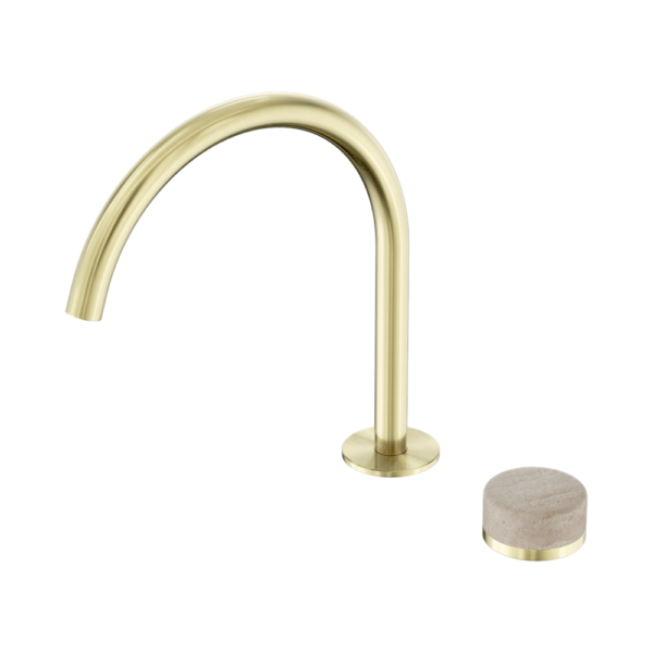 Serenity Progressive Bath/Kitchen Mixer Arc Spout With Rome Travertine Handle