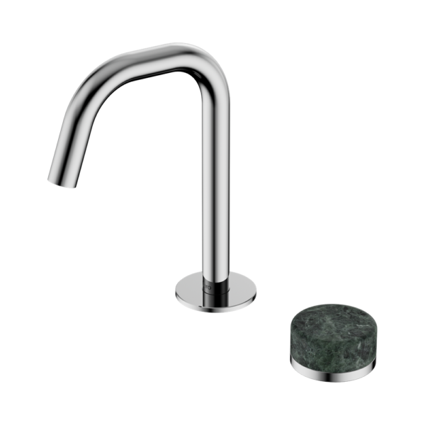 Serenity Progressive Basin Mixer Edge Spout With Verde Alpi Handle, Finish: Chrome