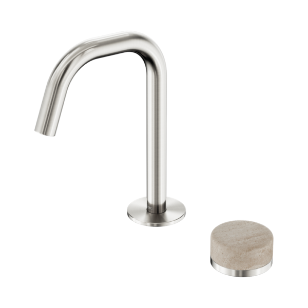 Serenity Progressive Basin Mixer Edge Spout With Rome Travertine Handle