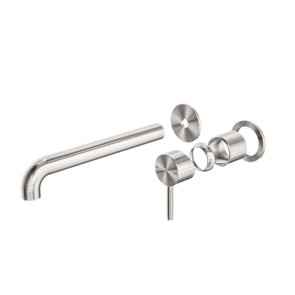 Zen Wall Basin/Bath Mixer Separate Back Plate Trim Kits Only, Finish: Brushed Nickel, Size: 185mm