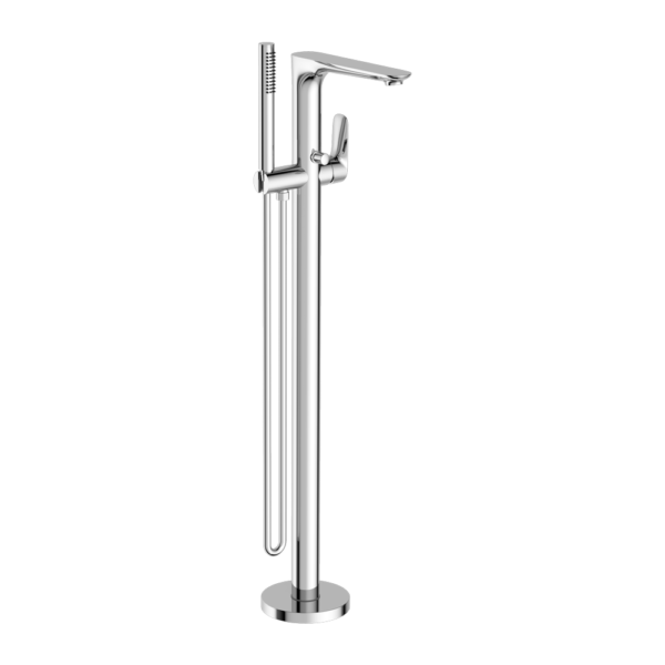 Bianca Freestanding Bath Mixer With Hand Shower, Finish: Chrome