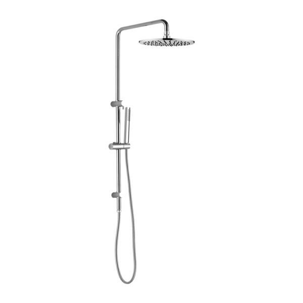 Dolce Round Twin Shower With Slim Hand Shower, Finish: Chrome