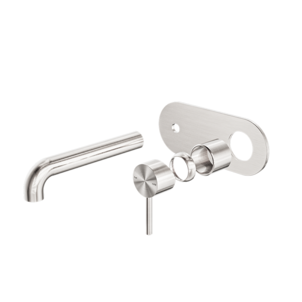 Zen Wall Basin/Bath Mixer Trim Kits Only, Finish: Brushed Nickel, Size: 185mm