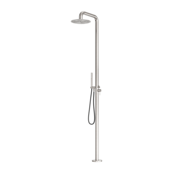 Zen Outdoor Freestanding Shower Column, Finish: Brushed Nickel