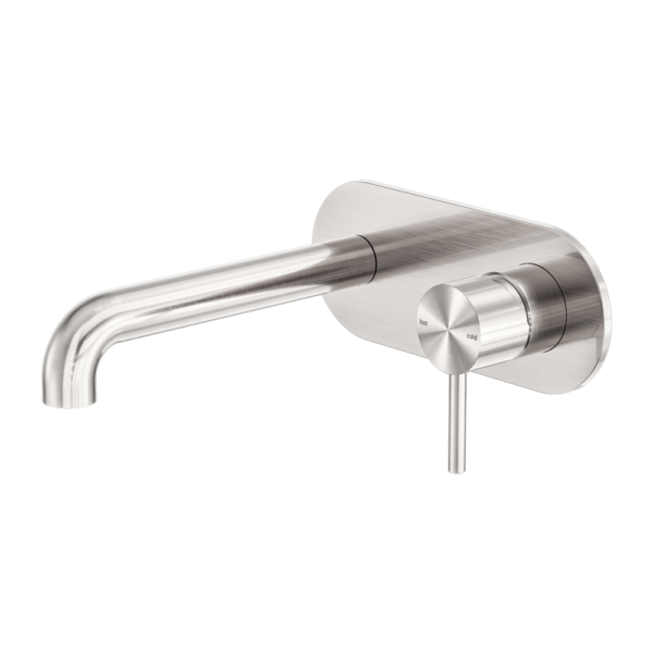 Zen Wall Basin/Bath Mixer, Finish: Brushed Nickel, Size: 185mm