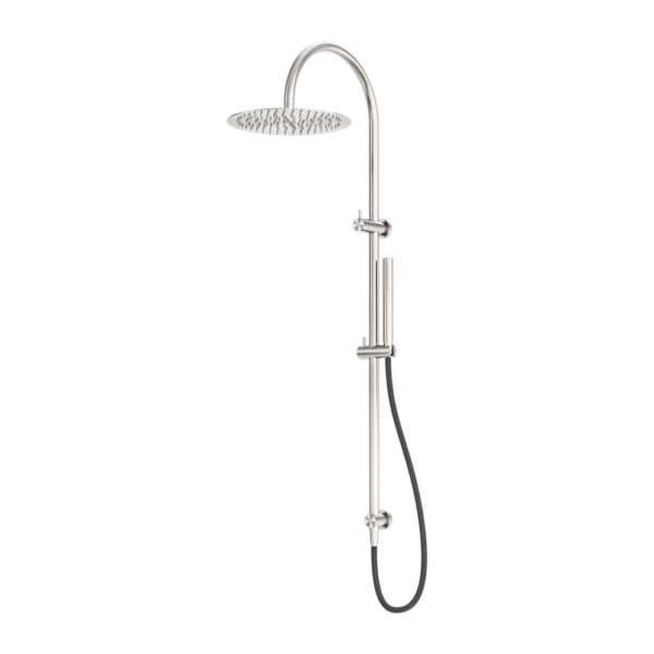 Zen Twin Shower With Outdoor Shower Hose, Finish: Brushed Nickel