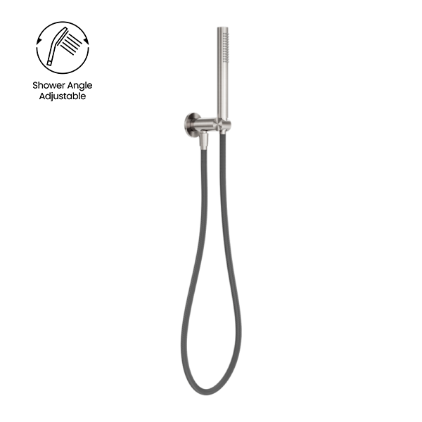 Zen Shower On Bracket With Outdoor Shower Hose, Finish: Brushed Nickel