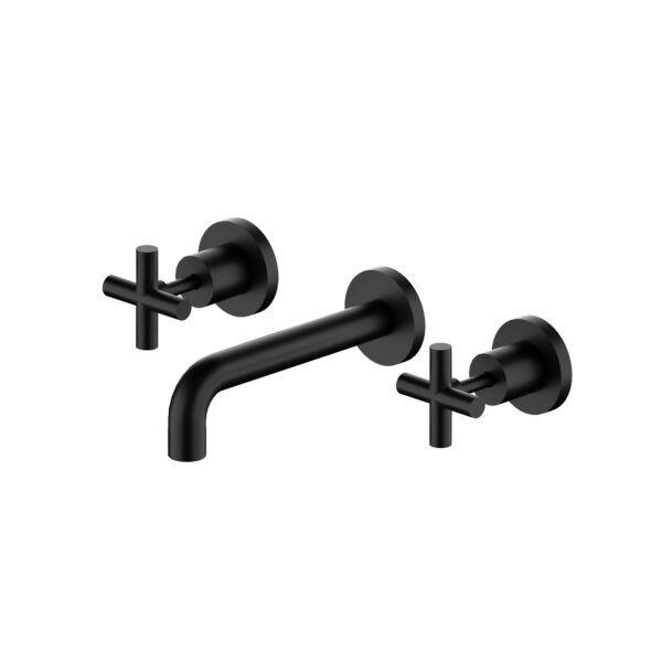 X Plus Wall Basin Set, Finish: Matte Black, Size: 215mm