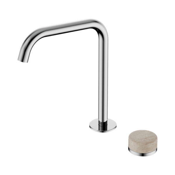 Serenity Progressive Bath/Kitchen Mixer Edge Spout With Rome Travertine Handle