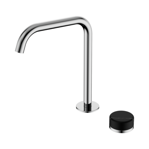 Serenity Progressive Bath/Kitchen Mixer Edge Spout With Marquina Black Handle