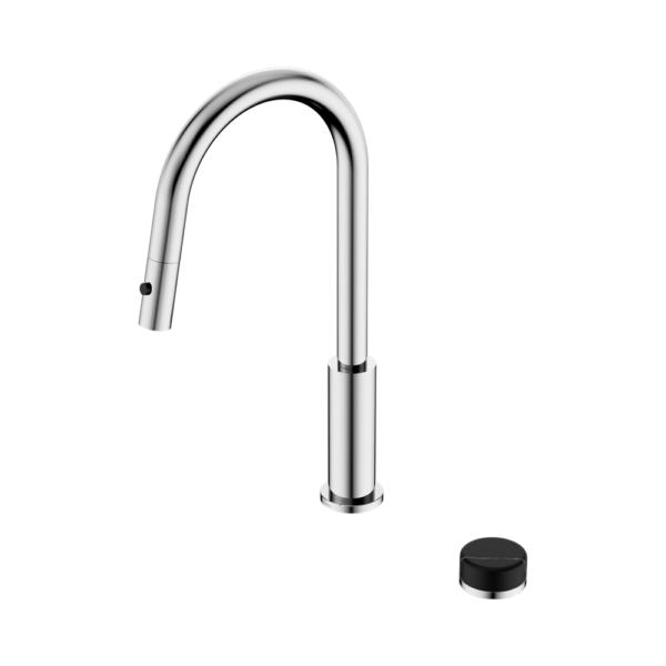 Serenity Progressive Pull Out Kitchen Set With Marquina Black Handle Chrome, Finish: Chrome