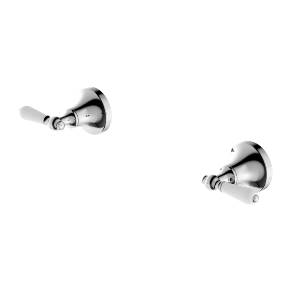 York Wall Top Assemblies, Finish: Chrome, Option: White Porcelain Lever