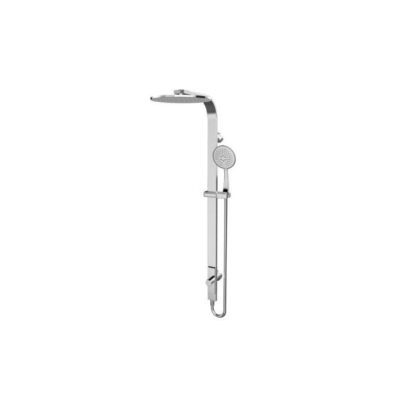 Astra Rain Round Twin Shower Single Hose, Finish: Chrome