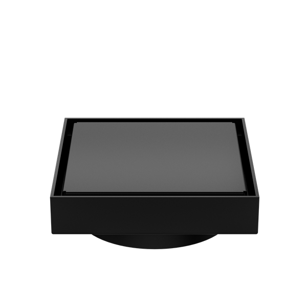 130Mm Square Tile Insert Floor Waste, Finish: Matte Black, Size: 100mm