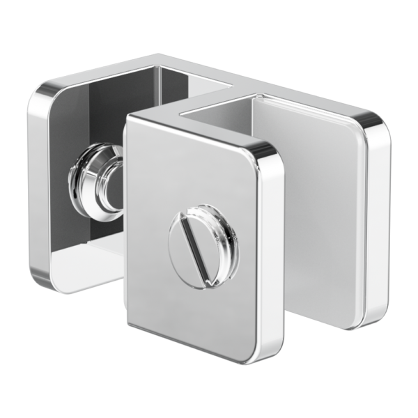 Over-Panel Glass To Glass Fitting Glass, Finish: Chrome