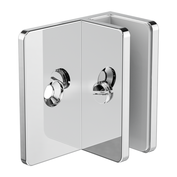 Shower F Bracket Glass, Finish: Chrome