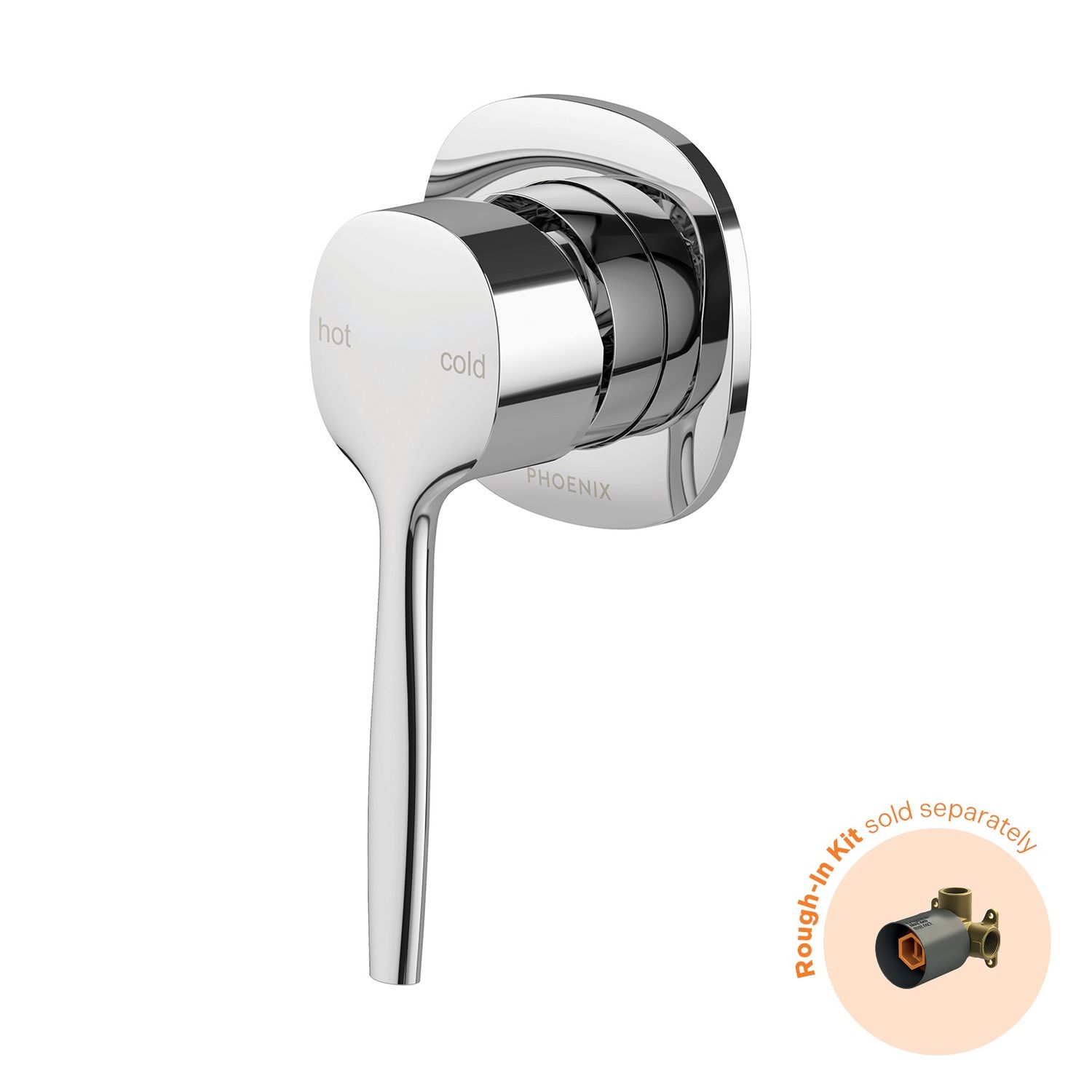 Vask SwitchMix Shower / Wall Mixer Fit-Off Kit, Finish: Chrome