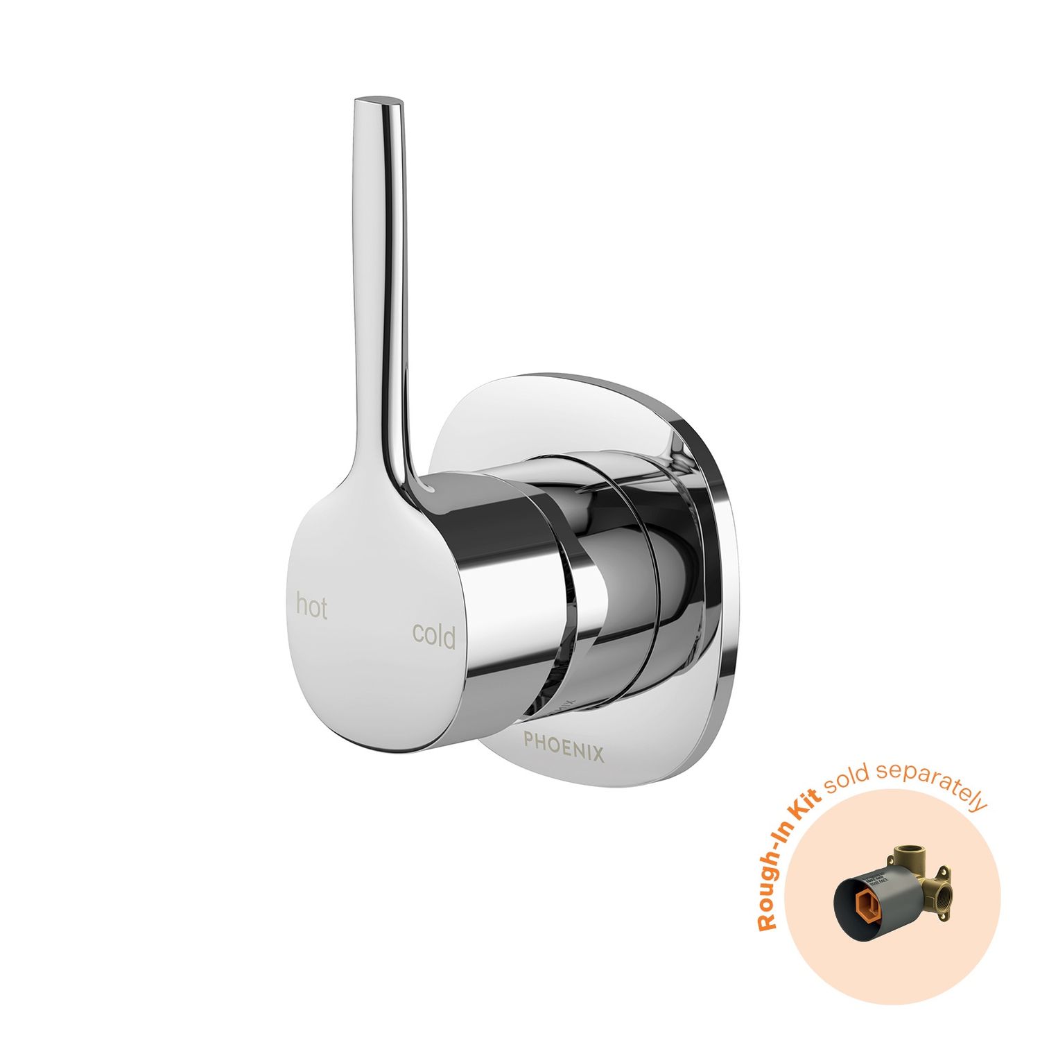 Vask SwitchMix Shower / Wall Mixer Pin Up Fit-Off Kit, Finish: Chrome