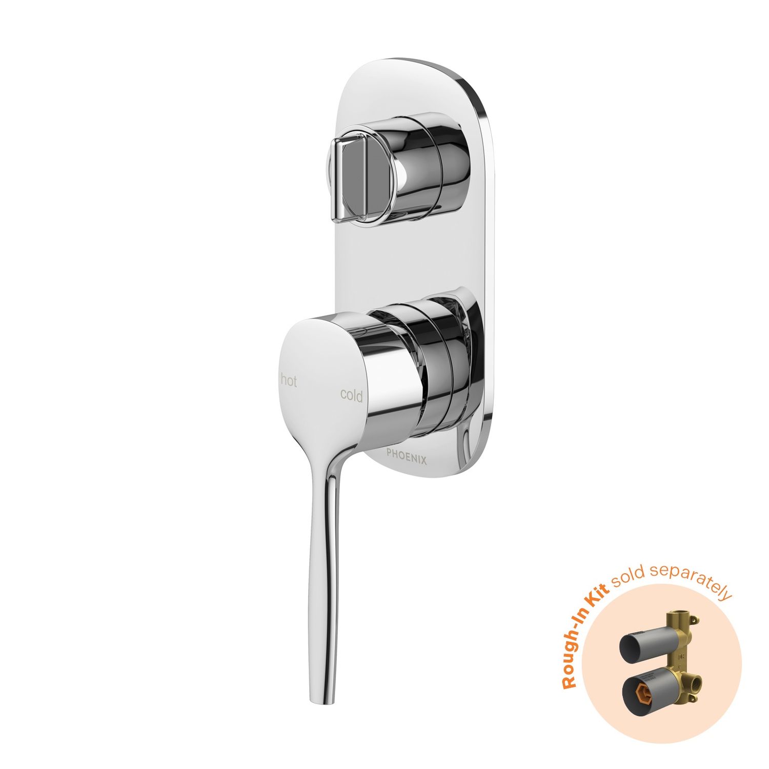 Vask SwitchMix Shower / Bath Diverter Mixer Fit-Off Kit, Finish: Chrome