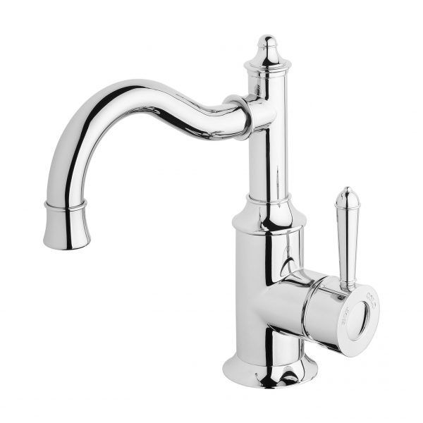 Nostalgia Basin Mixer 160mm Shepherds Crook, Finish: Chrome