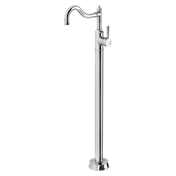 Nostalgia Floor Mounted Bath Mixer Shepherds Crook, Finish: Chrome