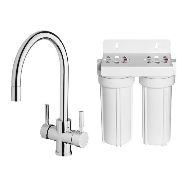 Vivid Filtered Sink Mixer 220mm Gooseneck with Filters - Chrome
