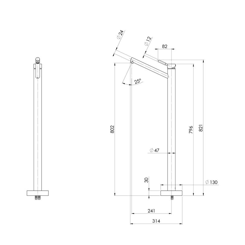 Vivid Floor Mounted Bath Mixer - Chrome