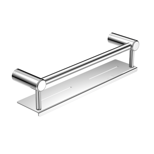 Mecca Care 25Mm Grab Rail With Shelf - 300mm, Finish: Chrome