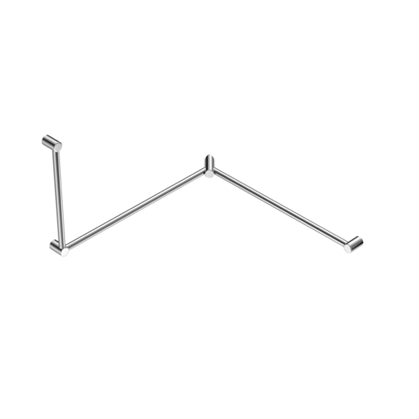 Mecca Care 32Mm Dda Toilet Grab Rail Set 90 Degree Continuous 600X1065X1025Mm, Finish: Chrome