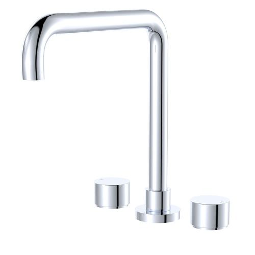 KAYA Round Taps Squareline Hob Outlet Set, Finish: Chrome