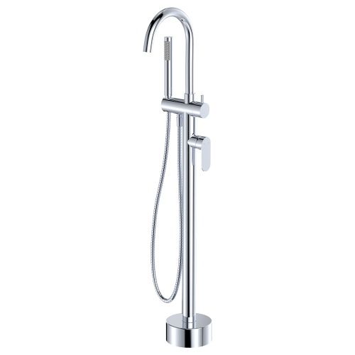 EMPIRE SLIM Floor Mounted Bath Mixer with Hand Shower, Finish: Chrome