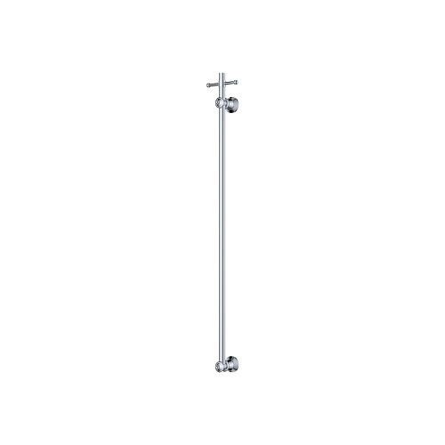 LILLIAN Vertical Heated Towel Rail with Optional Hook, Finish: Chrome