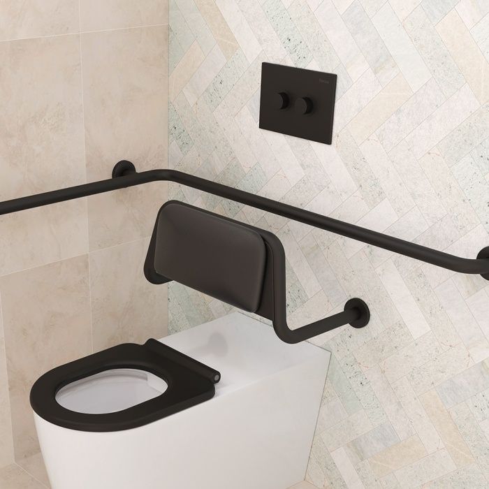 RT Raised Button PWD Flush Plate Matte Black ABS