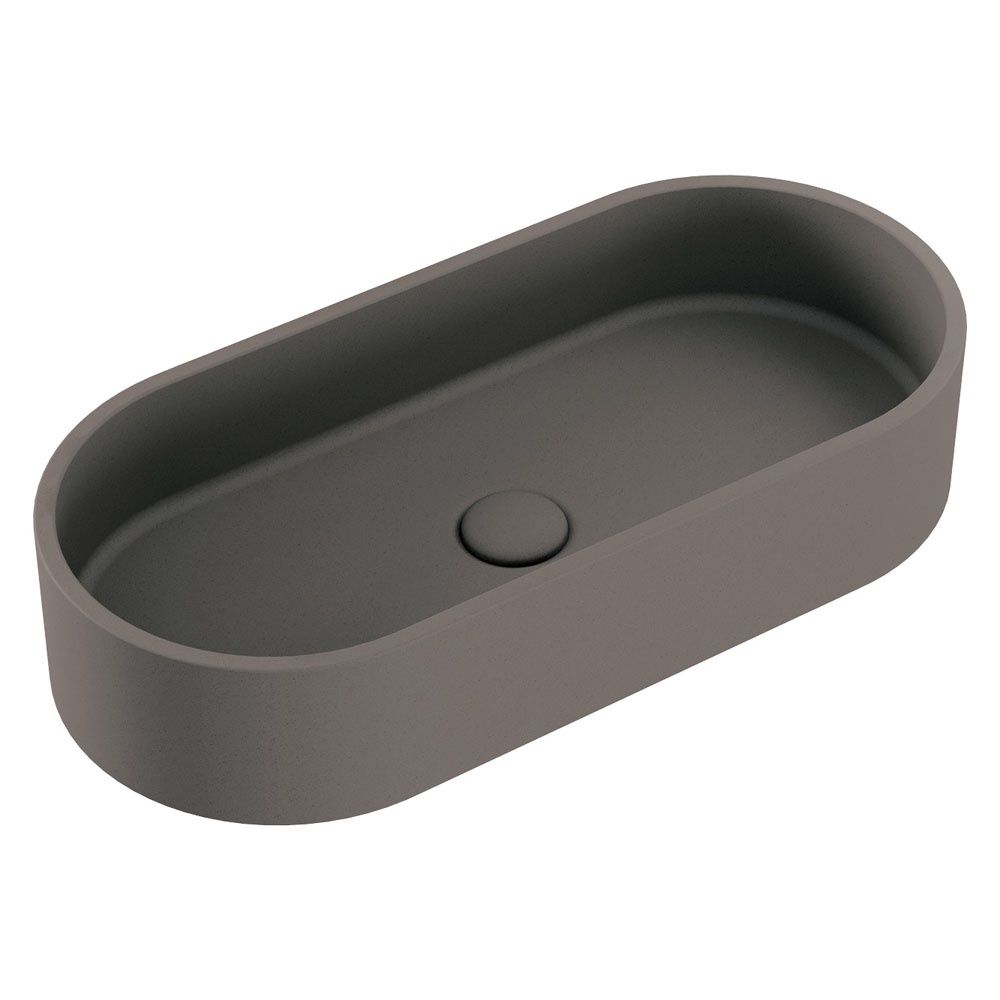 JADA Concrete Pill Basin Above Counter, Finish: Warm Grey