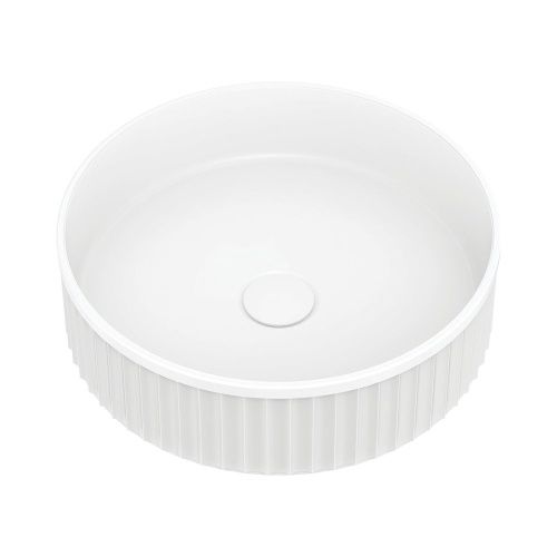 MINKA Fluted Round Solid Surface Basin, Finish: Matte White