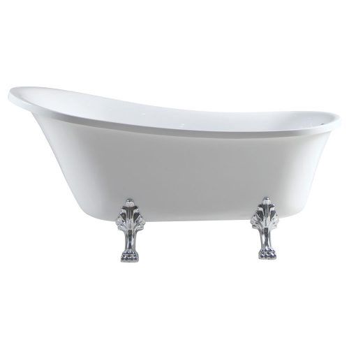 Clawfoot Freestanding Acrylic Bath, Finish: Chrome Feet, Size: 1500mm