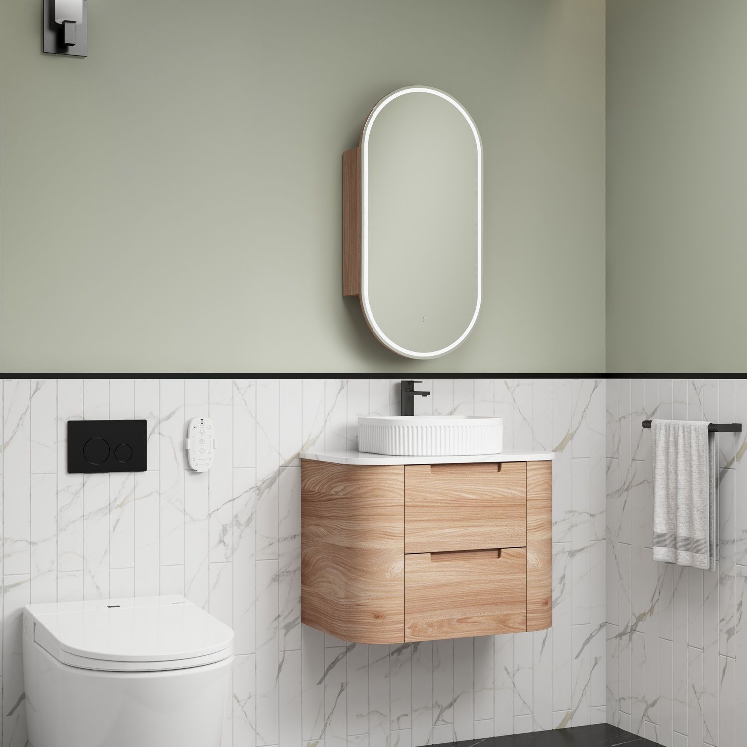Briony Wall Hung Vanity Unit, Size: 750mm, Top: Cato Flat Stone Top