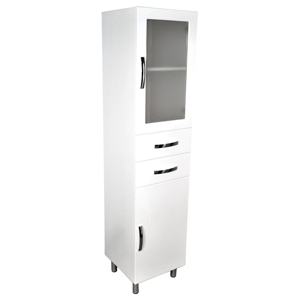 Unicab® Tallboy, 1 Glass Panel Door &amp; 2 Drawers