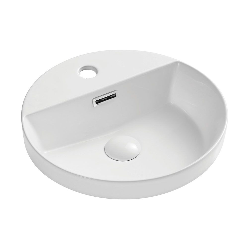 Reba Semi Inset Basin with Tap Hole Including Semi-Inset Hole Cut